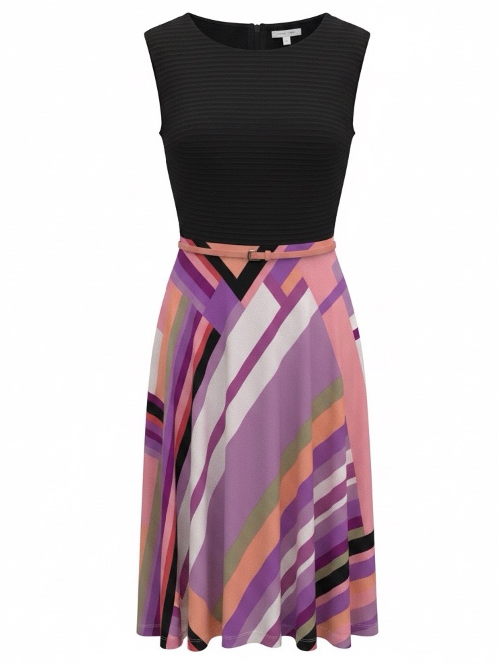NWT London Times Belted Fit & Flare Midi Dress